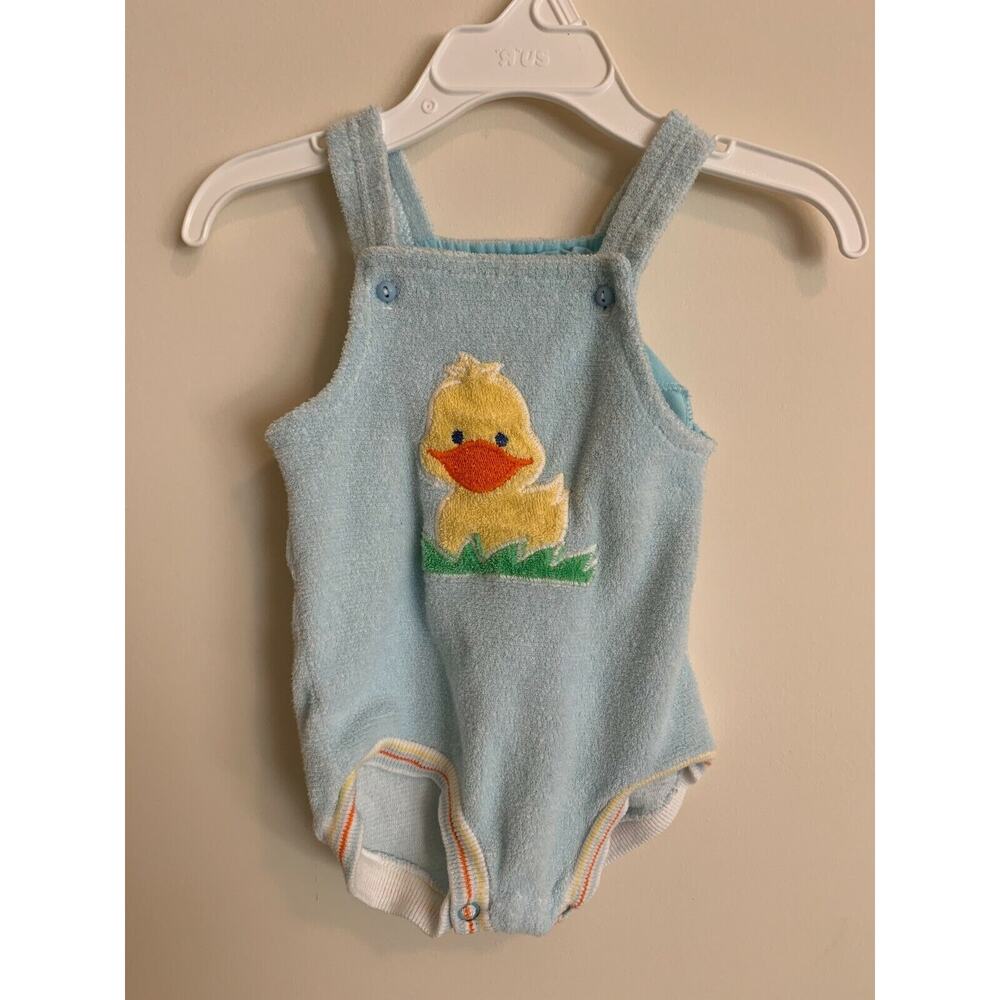 Carter's Baby Size 9 Months Terrycloth Duck Romper Vintage Made in USA Rare